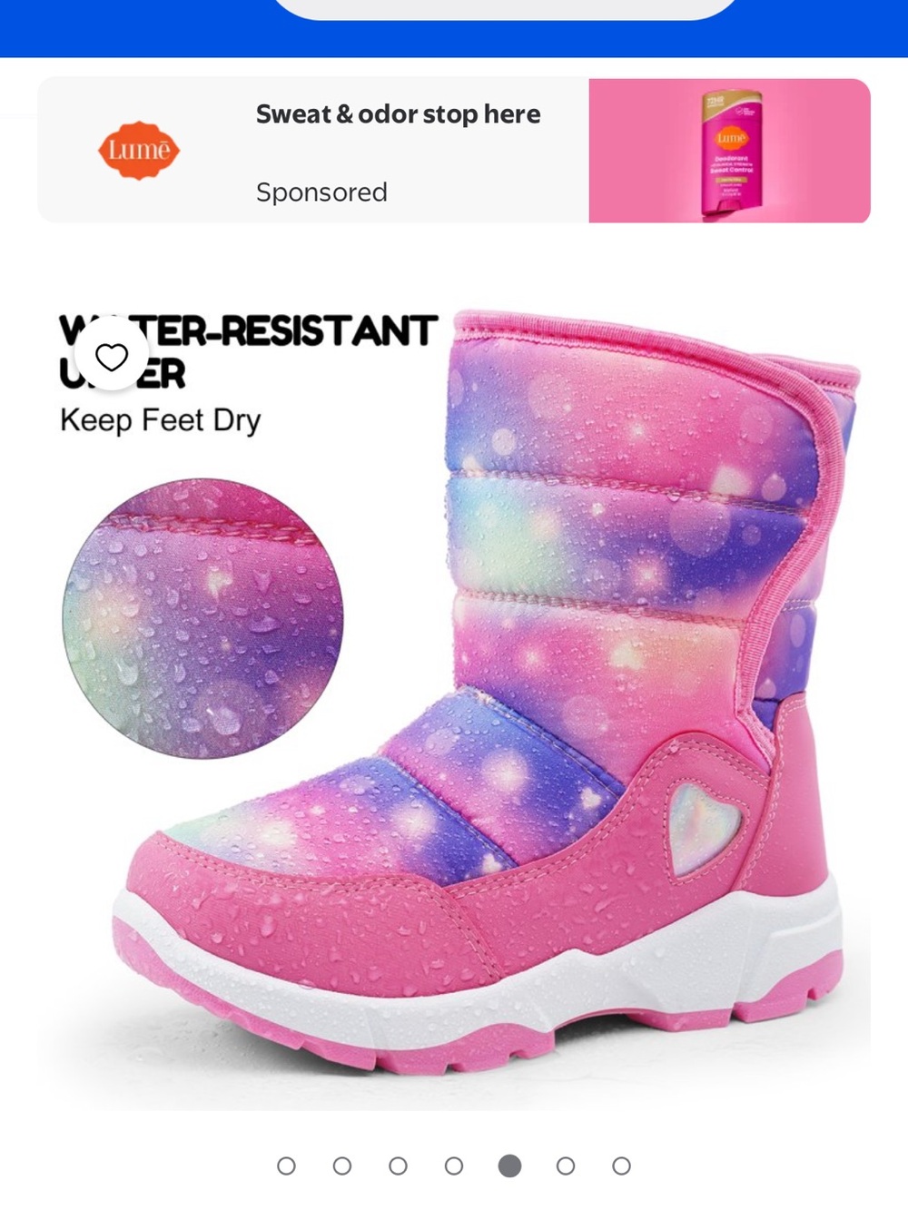 Kids Pink Galaxy Winter Boots